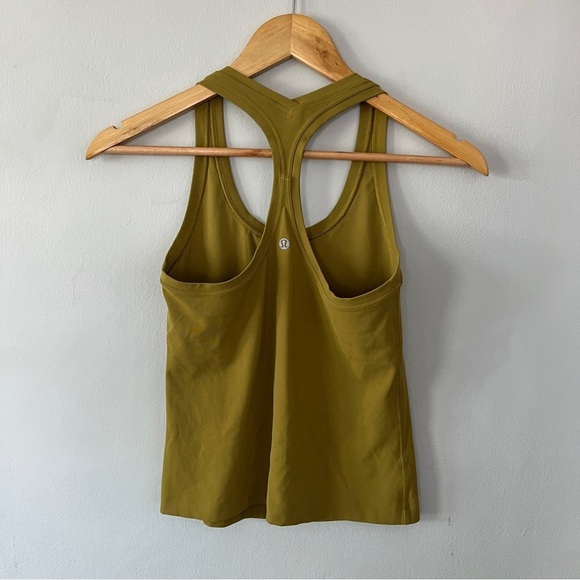 Lululemon Cool Racerback Short Race Length Tank Top Nulu Yellow Pear Size 4 - Picture 2 of 3